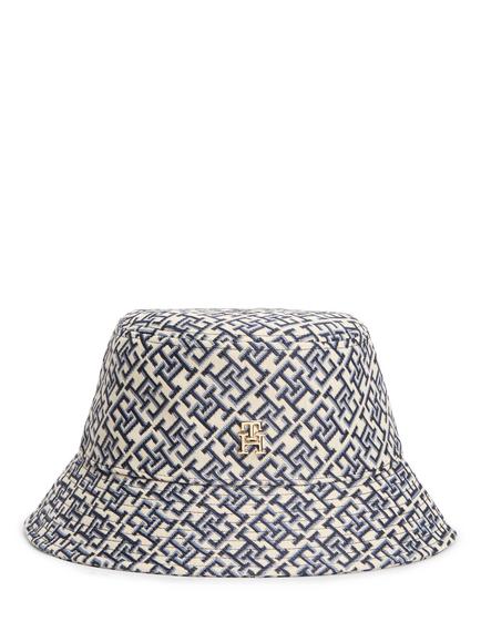 Tommy Hilfiger Monogram Jacquard Bucket Hat, Blue, Blue
