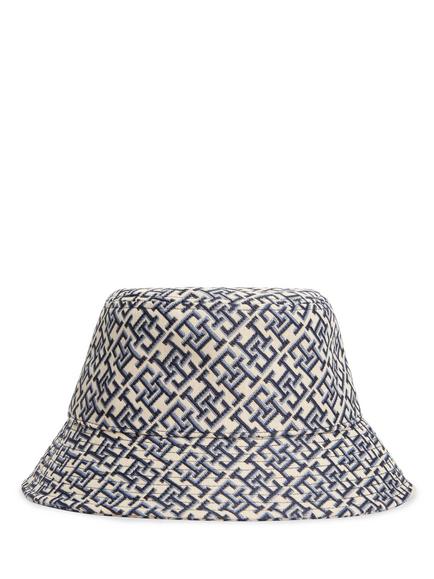 Tommy Hilfiger Monogram Jacquard Bucket Hat, Blue - view 2, Blue