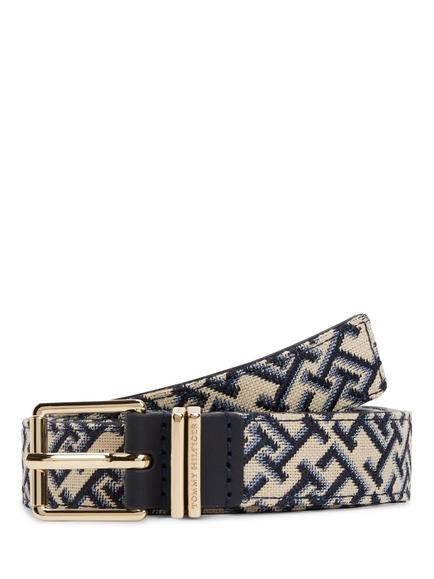 Tommy Hilfiger Jacquard Double Keeper Square Buckle Belt , Blue/Multi, Blue/Multi