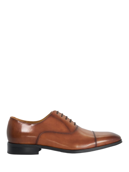 Dune London Solver Leather Oxford Shoes, Dark Tan, Dark Tan