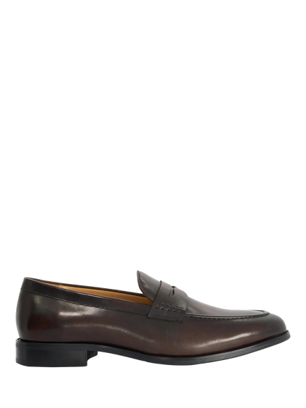 Dune London Skylers Leather Loafers, Brown-leather, Brown-leather