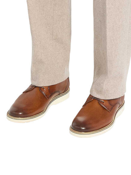 Dune London Brinny Leather Lace Up Shoes, Tan - view 2, Tan