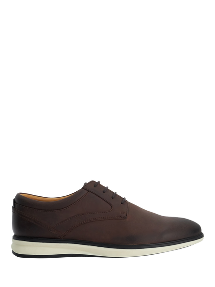 Dune London Brydon Leather Lace Up Trainers, Dark Brown, Dark Brown