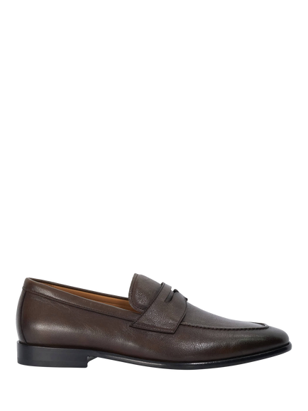 Dune London Salford Leather Loafers, Dark Brown, Dark Brown