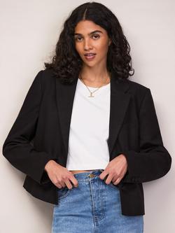 Ro&Zo Cropped Blazer, Black, Black