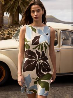 Ro&Zo Stencil Floral Print Mini Dress, Multi - view 2, Multi