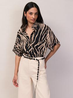 Ro&Zo Zebra Print Shirt, Black, Black