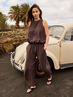 Ro&Zo Petite Drawstring Trousers, Brown, Brown