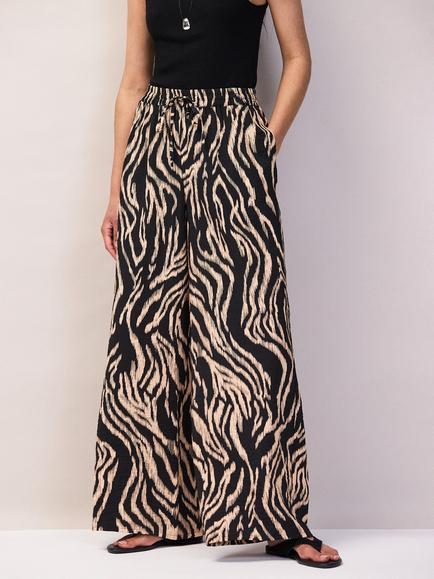 Ro&Zo Zebra Print Trousers, Black - view 2, Black