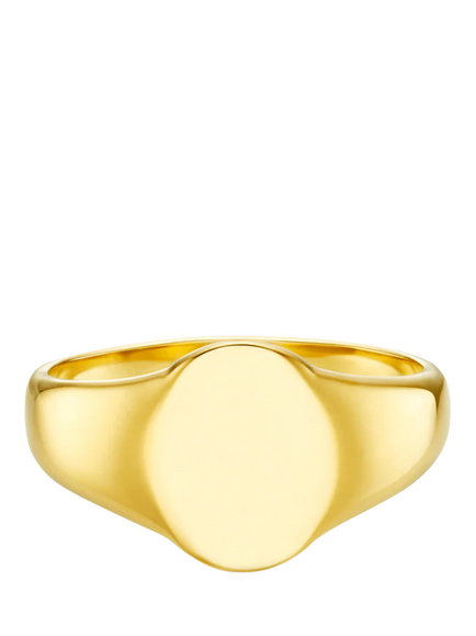 Orelia Waterproof LUXE Signet Ring, Pale Gold, Pale Gold