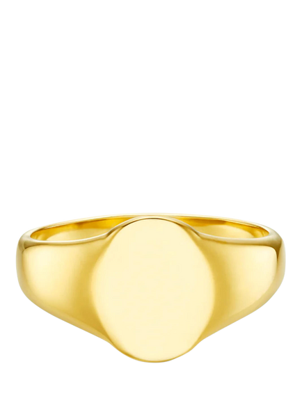 Orelia Waterproof LUXE Signet Ring, Pale Gold - view 2, Pale Gold