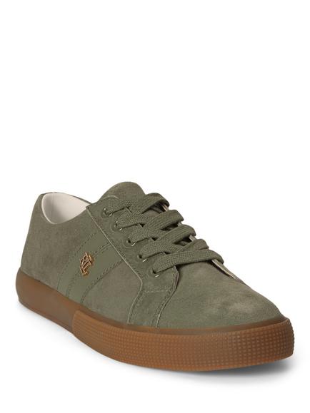 Ralph Lauren Lauren Ralph Lauren Janson II Suede Trainers, Sage - view 2, Sage