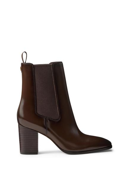 Lauren Ralph Lauren Raelynn Glazed Leather Ankle Boots, Chestnut, Chestnut
