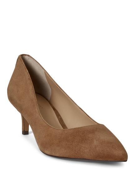 Lauren Ralph Lauren Adrienne Suede Court Shoes, Tobacco - view 2, Tobacco