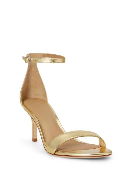Lauren Ralph Lauren Allie Heeled Leather Sandals, Gold - view 2, Gold