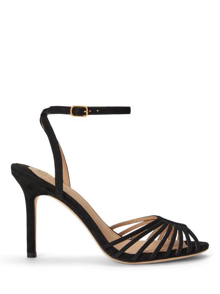 Lauren Ralph Lauren McKayla Suede Strappy Sandals, Black, Black