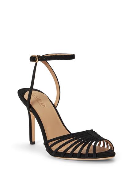 Lauren Ralph Lauren McKayla Suede Strappy Sandals, Black - view 2, Black