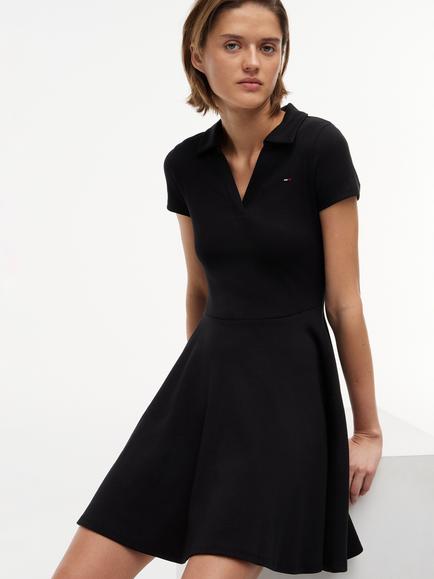 Tommy Hilfiger Ribbed Polo Mini Dress - view 2, Black