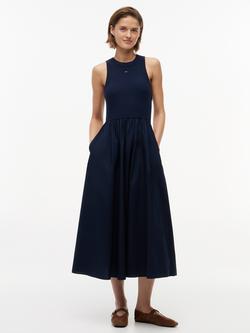 Tommy Hilfiger Slim Sleeveless Poplin Maxi Dress, Blue Navy, Blue Navy
