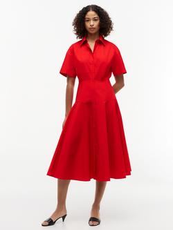 Tommy Hilfiger Poplin Midi Shirt Dress, Dark Red, Dark Red