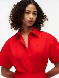 Tommy Hilfiger Poplin Midi Shirt Dress, Dark Red - view 2, Dark Red