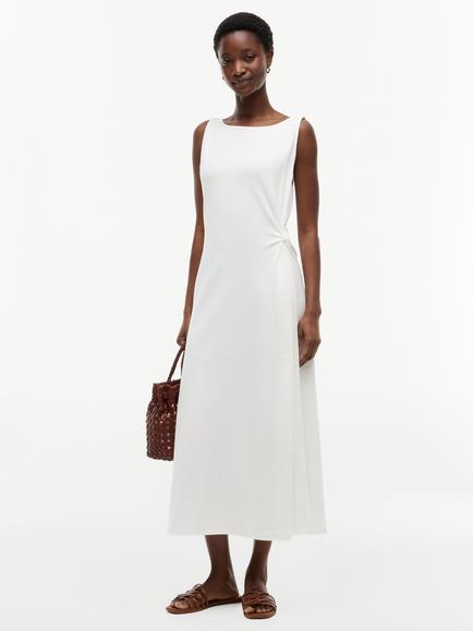 Tommy Hilfiger Knot Interlock Knit Midi Dress, Natural Oatmeal, Natural Oatmeal