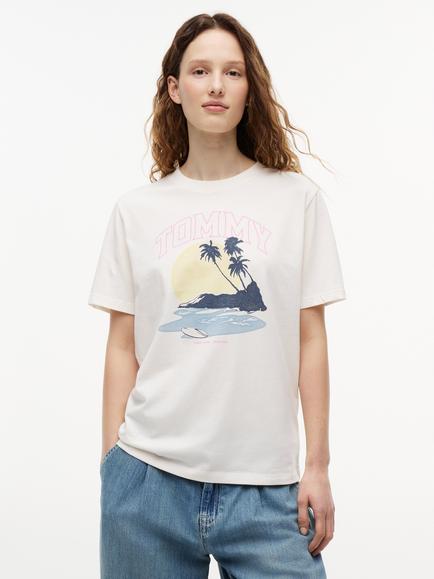 Tommy Hilfiger Beach Graphic T-Shirt, White, White
