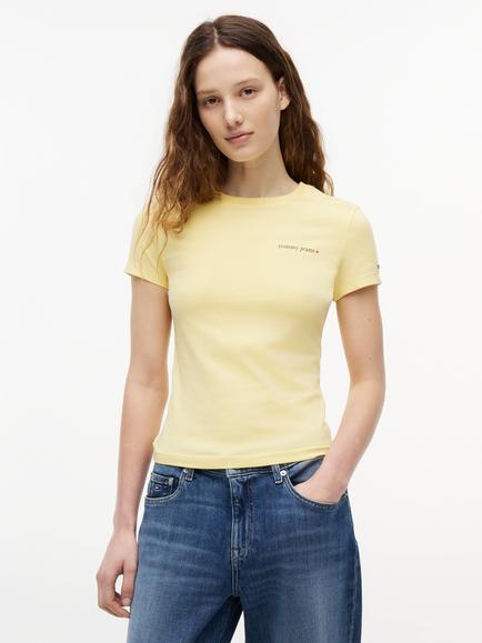 Tommy Hilfiger Logo Slim Fit T-Shirt, Yellow, Yellow