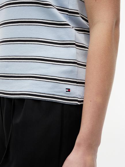 Tommy Hilfiger Stripe Slim Crew Neck Tank Top - view 2, Blue/Multi