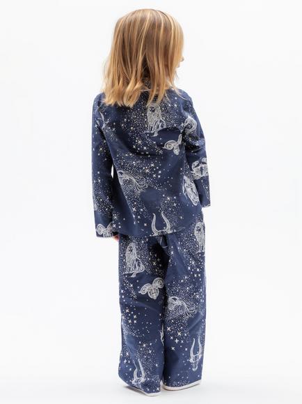 Minijammies Kids' Zodiac Long Sleeve Pyjama Set, Navy - view 2, Navy