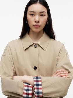 Tommy Hilfiger Water Repellent Twill Single Breasted Coat, Brown Camel - view 2, Brown Camel