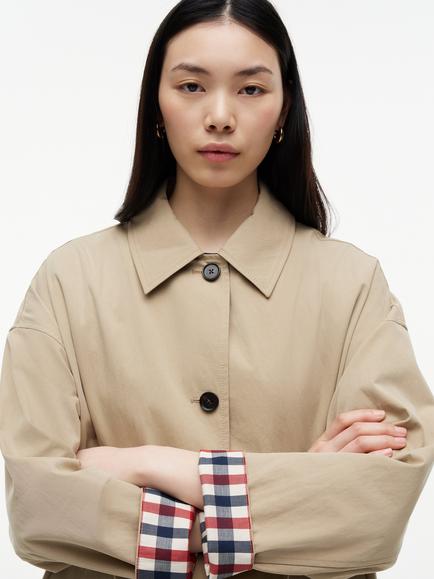 Tommy Hilfiger Water Repellent Twill Single Breasted Coat, Brown Camel - view 2, Brown Camel