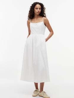 Tommy Hilfiger Poplin Strappy Maxi Dress, Natural Oatmeal, Natural Oatmeal