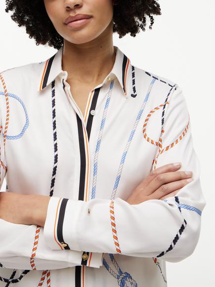 Tommy Hilfiger Rope Print Shirt, White/Multi - view 2, White/Multi