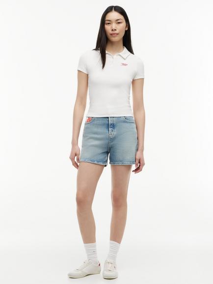 Tommy Hilfiger Vintage Mom Mid Rise Denim Shorts, Blue Denim - view 2, Blue Denim