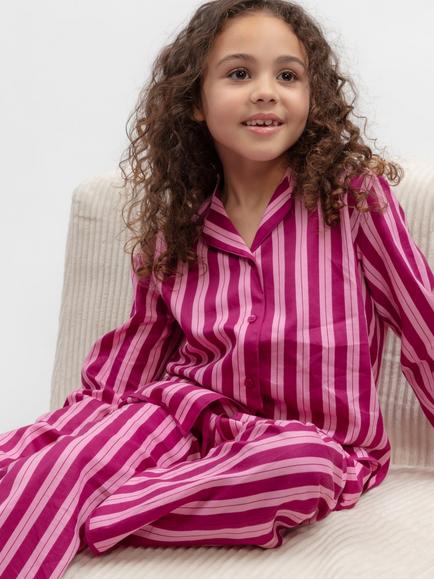 Minijammies Kids' Belle Striped Pyjamas, Pink, Pink