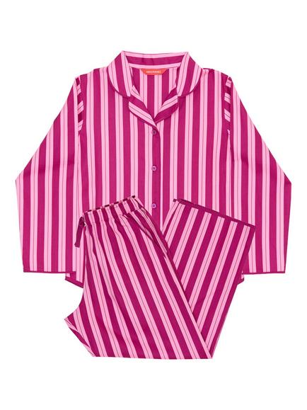 Minijammies Kids' Belle Striped Pyjamas, Pink - view 2, Pink