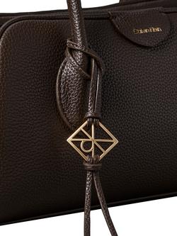 Calvin Klein Emblem Trio Shoulder Bag, Dark Brown - view 2, Dark Brown
