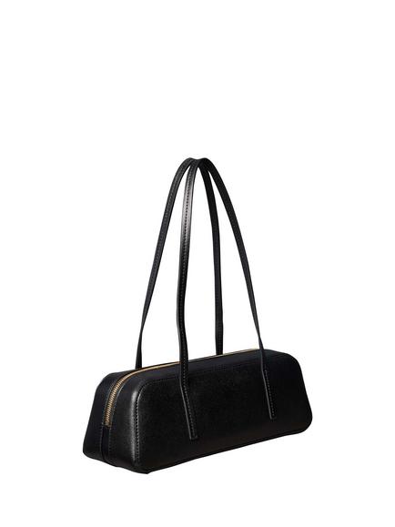 Calvin Klein Foil Logo Bauletto Shoulder Bag, Black, Black