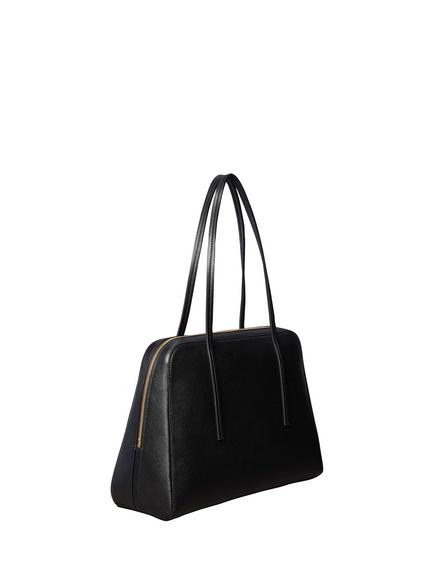 Calvin Klein Foil Logo Bowling Shoulder Bag, Black, Black