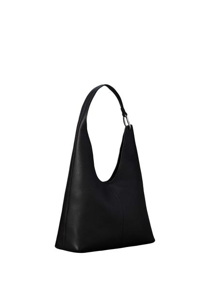 Calvin Klein Slouchy Leather Shoulder Bag, Black, Black