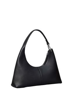 Calvin Klein Slouchy Leather Shoulder Bag, Black, Black
