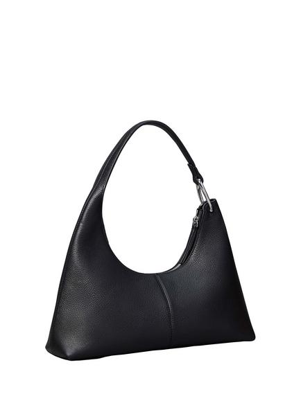 Calvin Klein Slouchy Leather Shoulder Bag, Black, Black