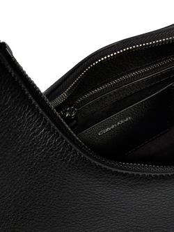 Calvin Klein Slouchy Leather Shoulder Bag, Black - view 2, Black