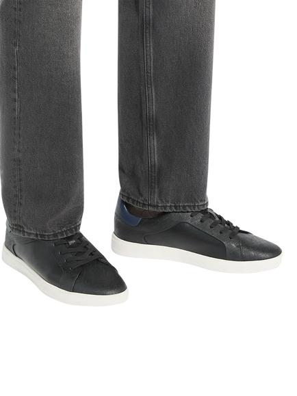 Dune London Traces Synthetic Trainers, Black - view 2, Black
