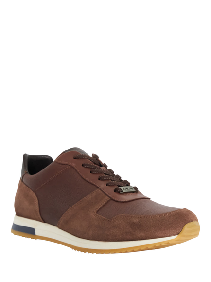 Dune London Trusting Leather Trainers, Brown - view 2, Brown