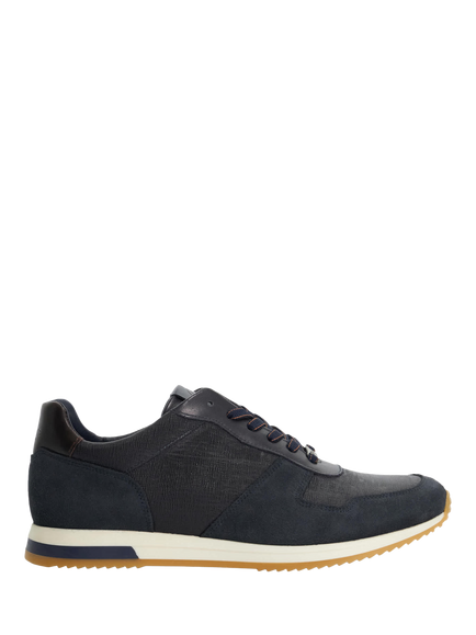 Dune London Trusting Leather Trainers, Navy, Navy