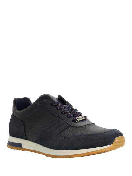 Dune London Trusting Leather Trainers, Navy - view 2, Navy