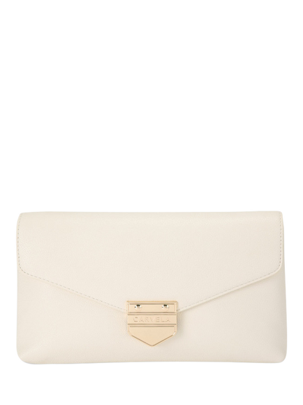 Carvela Maria Envelope Clutch Bag, Bone, Bone