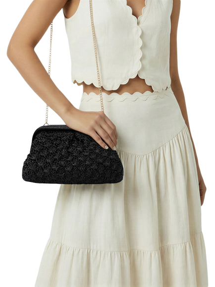 Carvela Gabriella Woven Clutch Bag, Black - view 2, Black